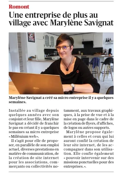 une coupure de journal qui présente millenium web